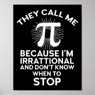 Affiche On M'Appelle Pi Funny Math Enseignant Geek 3.14 Pi