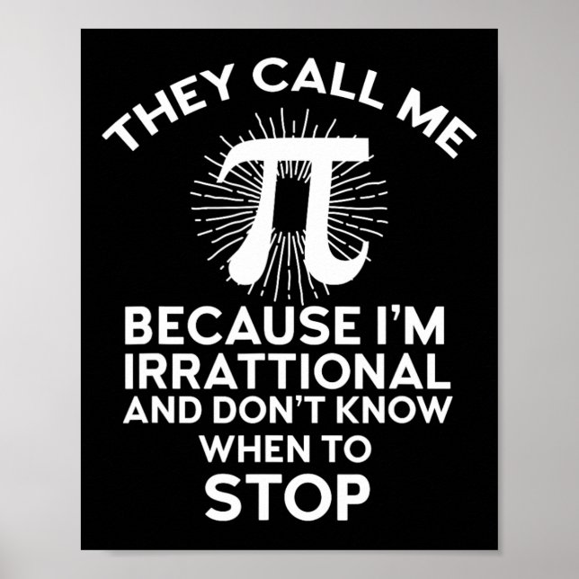Affiche On M'Appelle Pi Funny Math Enseignant Geek 3.14 Pi (Devant)