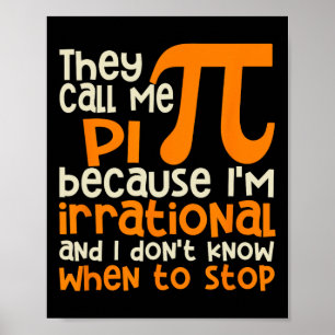 Affiche On M'Appelle Symbole Pi Irrationnel Math Pi Day Sc