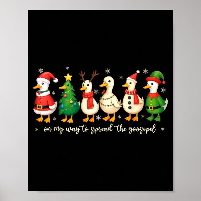 Affiche On My Way To Spread The Gospel Funny Goose Christi (Devant)