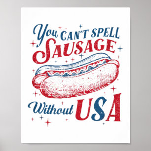 Affiche On ne peut pas écrire saucisse sans É-U