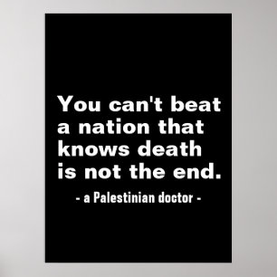 Affiche On ne peut pas vaincre une nation - Palestine Text