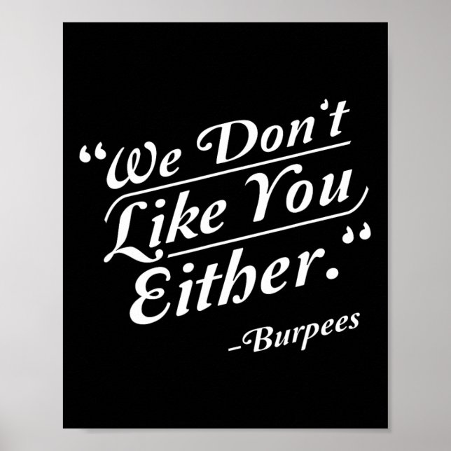 Affiche On ne vous aime pas non plus Burpees Funny Crossfi (Devant)