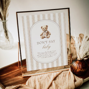 Affiche On peut attendre avant de dire "Baby Game Sign"