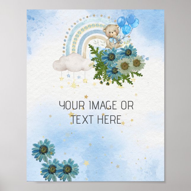 Affiche On peut attendre béary boho arc-en-ciel Blank do-i (Devant)