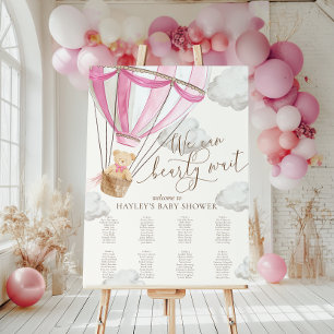 Affiche On Peut Attendre De Façon Rapide Baby shower Rose