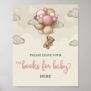 Affiche On peut attendre des livres d'ivoire rose brun pou