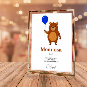 Affiche On peut attendre le Baby shower de bois Maman-osa