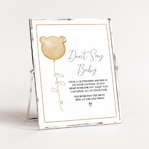 Affiche On peut attendre le ballon Brown Ne pas dire bébé