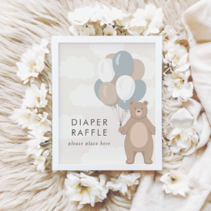 Affiche On Peut Attendre Panneau Baby shower de troncs