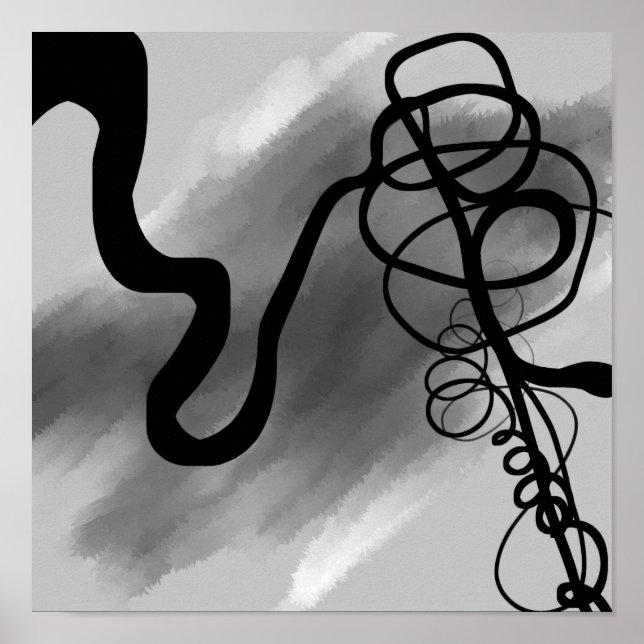 Affiche On the Grid: Abstract Black and Gray (Devant)