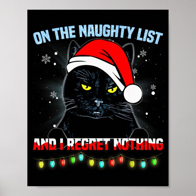 Affiche On The Naughty List And I Regret Nothing Cat Chris (Devant)