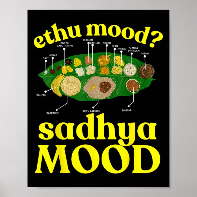 Affiche Onam Ethu Mood Sadhya Mood Cool Hommes Femmes Enfa (Devant)