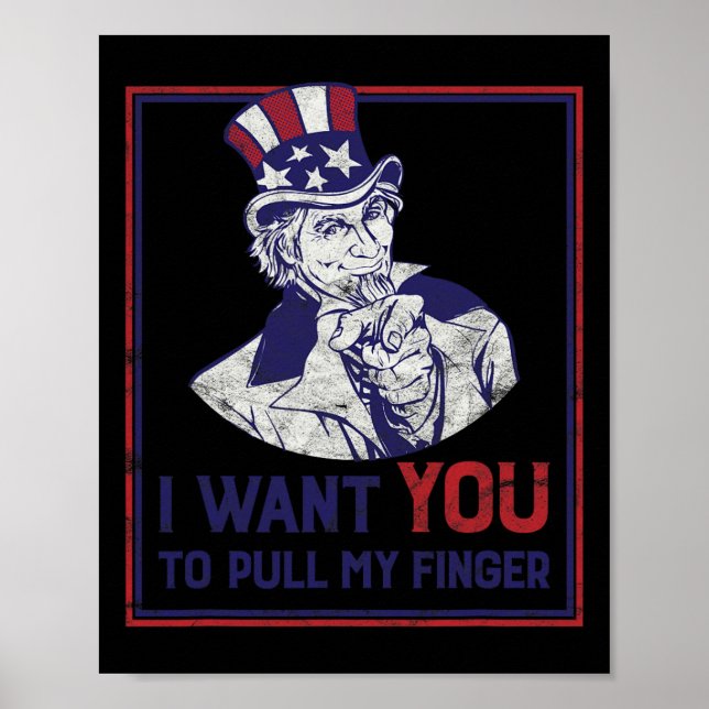 Affiche Oncle Amusant Sam Je Veux Que Vous Tiriez Mon Doig (Devant)
