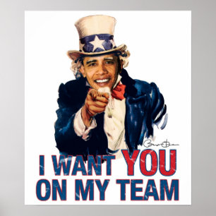 Affiche Oncle Barack Obama Je Vous Souhaite Dans Mon Équip
