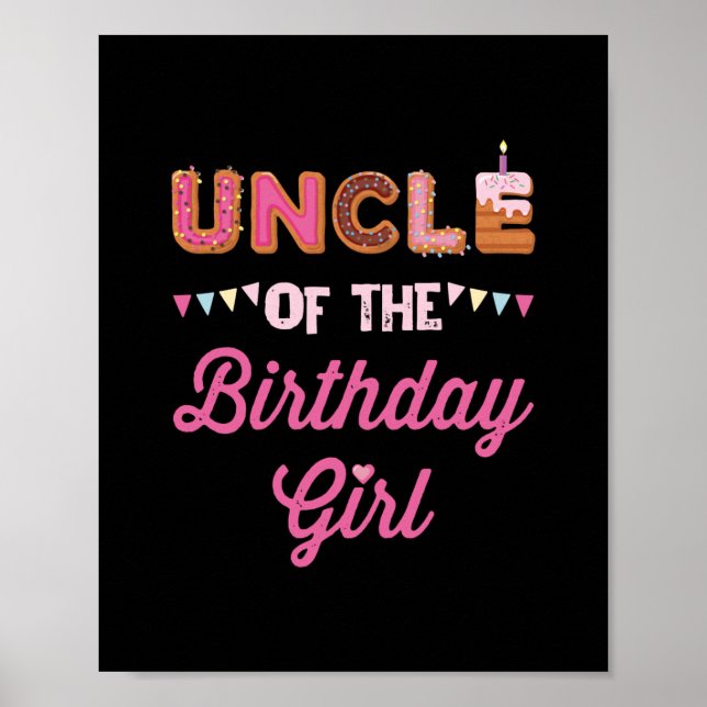 Affiche Oncle de la fille d'anniversaire | Cadeaux de fami (Devant)