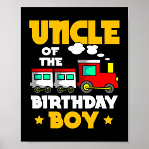 Affiche Oncle De L'Anniversaire Boy Train Anniversaire Cel