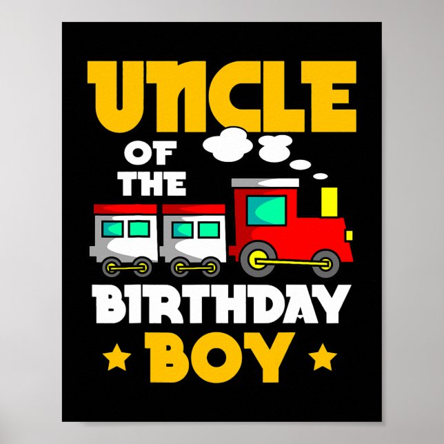 Affiche Oncle De L'Anniversaire Boy Train Anniversaire Cel (Devant)