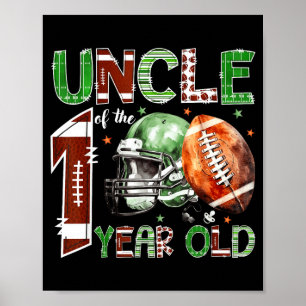 Affiche Oncle du fan de football de 1 an 1er anniversaire