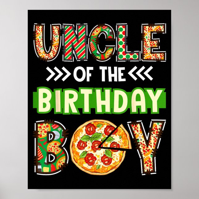 Affiche Oncle du garçon anniversaire garçon amateur de piz (Devant)