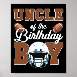 Affiche Oncle du garçon de football de fête d'anniversaire