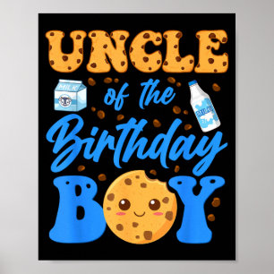 Affiche Oncle du garçon de la fête d'anniversaire Lait et