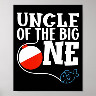 Affiche Oncle du grand garçon de pêche premier anniversair