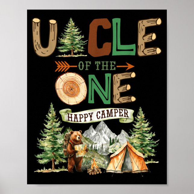Affiche Oncle du joyeux campeur pour son 1er anniversaire  (Devant)