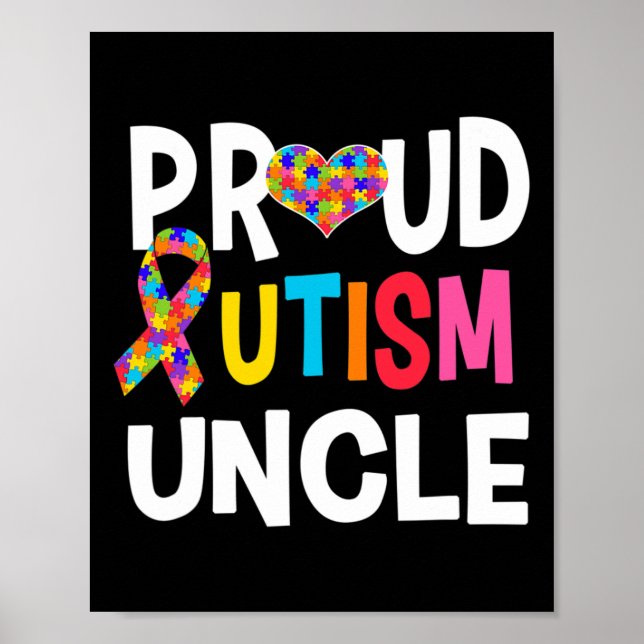 Affiche Oncle fier de l'autisme Sensibilisation à l'autism (Devant)