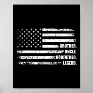 Affiche Oncle Godfather Légende Amusant meilleur oncle drô