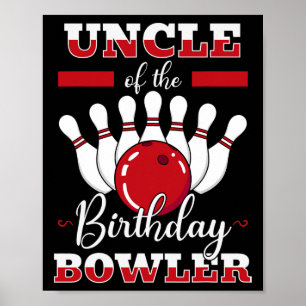 Affiche Oncle Of The Birthday Bowler Anniversaire Bowling