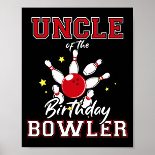 Affiche Oncle Of The Birthday Bowler Anniversaire Bowling