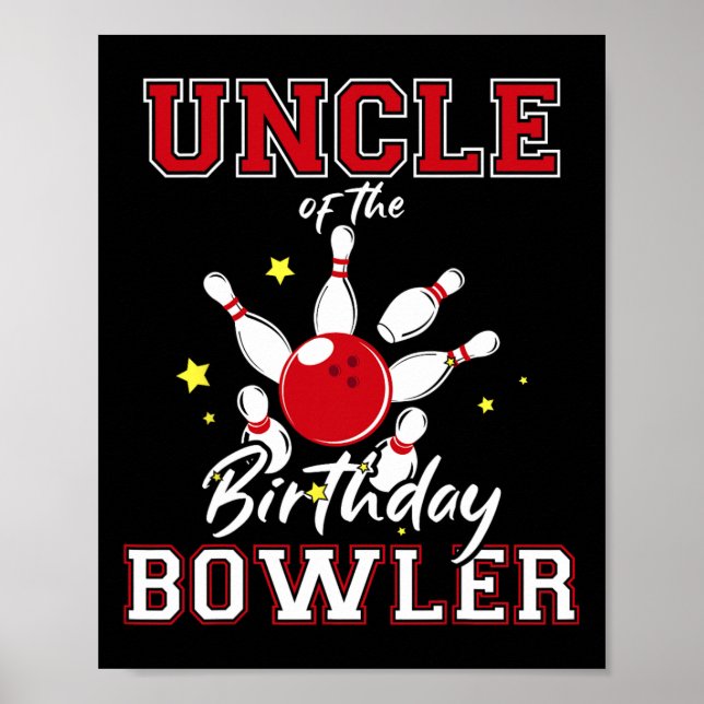 Affiche Oncle Of The Birthday Bowler Anniversaire Bowling  (Devant)