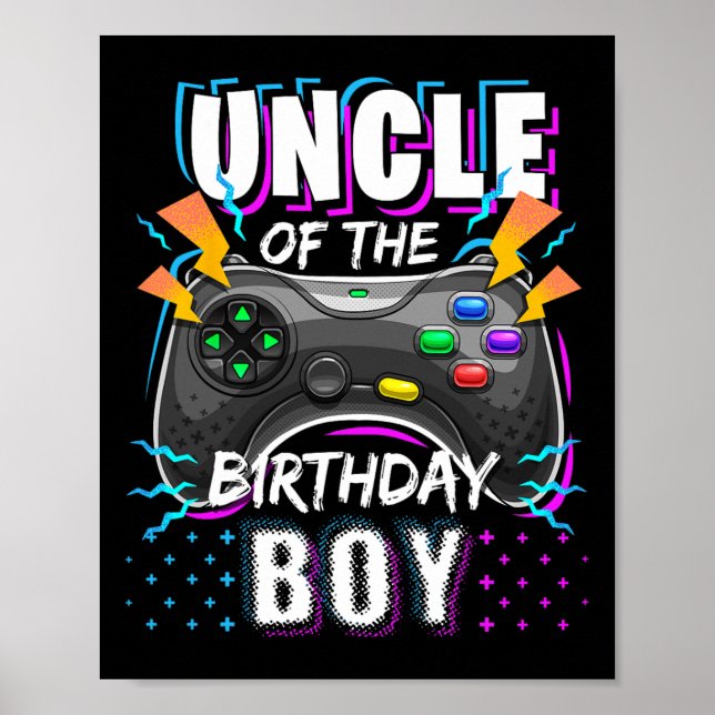 Affiche Oncle Of The Birthday Boy Matching Video Jeu Birt (Devant)