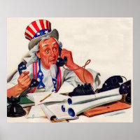 Oncle Sam des années 1940 au téléphone