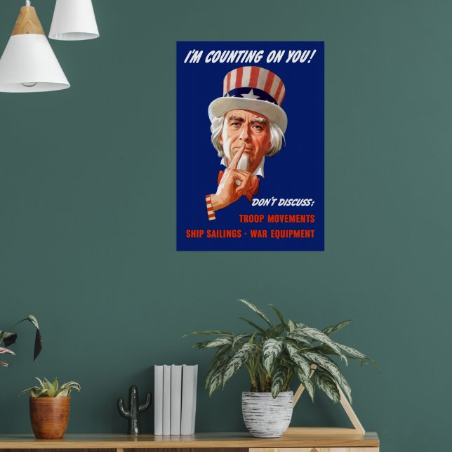 Autocollant Mural Vinyle Oncle Sam "I Want You" - Déco Amovible Couleur Au Choix (Modèle 2199)