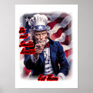 Affiche Oncle Sam patriotique donnant un bon conseil sur u