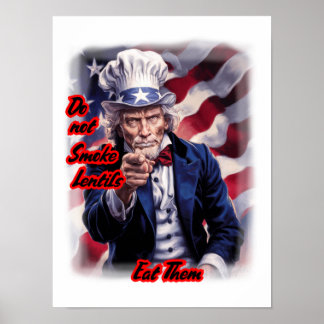 Affiche Oncle Sam patriotique donnant un bon conseil sur u