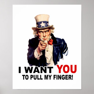 Affiche Oncle Sam VEUT QUE TU PULES MON DOIGT