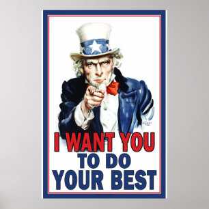 Affiche Oncle Sam veut que vous FASSIEZ DE VOTRE MIEUX