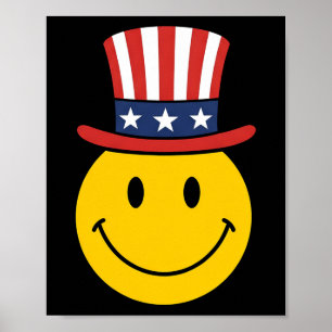 Affiche Oncle Sam visage souriant des années 70 patriotiqu