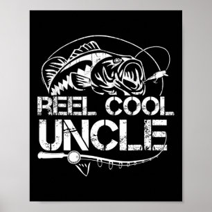 Affiche Oncle Super Cool Pêche Papa Fête des Pères Cadeau