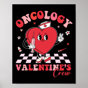Affiche Oncologie Saint-Valentin Cœur Infirmière Contre le