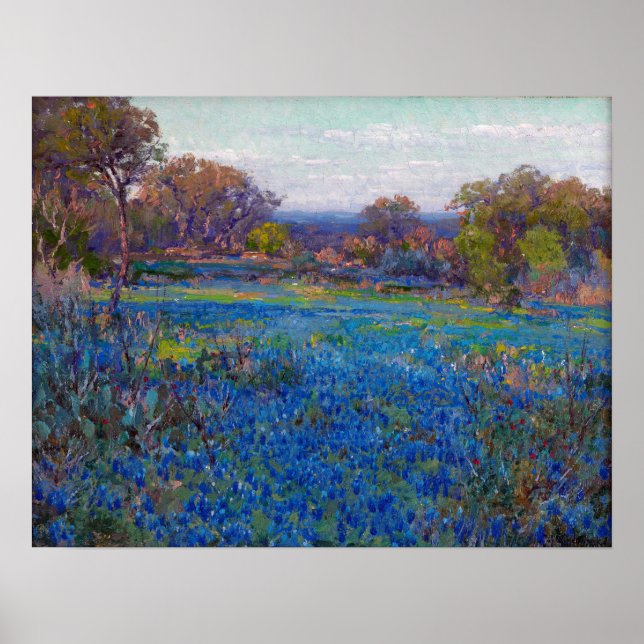 Affiche Onderdonk - Un champ de bleuets fin d'après-midi (Devant)