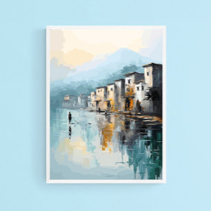 Affiche Ondes de solitude, art numérique mural