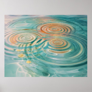Affiche Ondulations de Tranquillité Harmonie d'Eau Abstrai