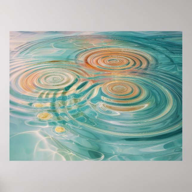 Affiche Ondulations de Tranquillité Harmonie d'Eau Abstrai (Devant)