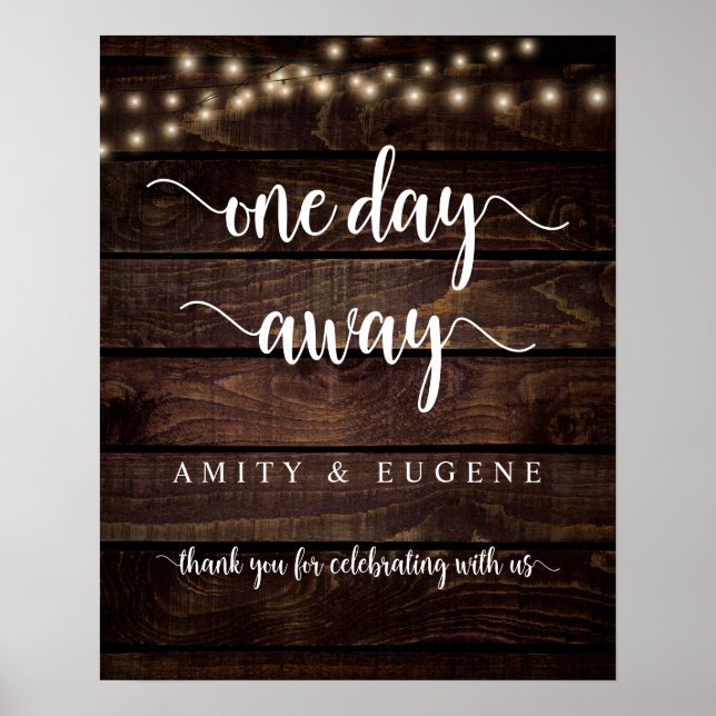 Affiche One day away, Wedding Rehearsal Dinner Welcome (Devant)