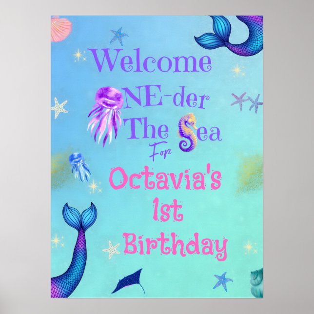 Affiche ONE der l'Affiche de bienvenue d'anniversaire de l (Devant)