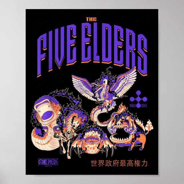 Affiche One Ece Anime The Five Elders Form Celestial Drago (Devant)
